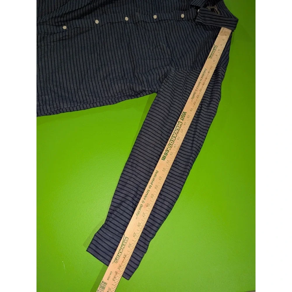 Banana Republic Soft Wash Slim Fit‎ Button Up Shirt Men's XL Blue Striped